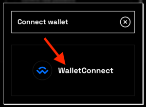 DOPウォレットとスマホウォレットを接続するための[Wallet Connect]ボタンの画像